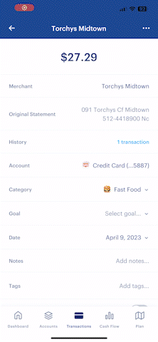 GIF clip illustrating the process to attach a receipt, which was stored in the Photos app using the Capture/Save Receipt shortcut, by searching for the merchant name in the photos app.